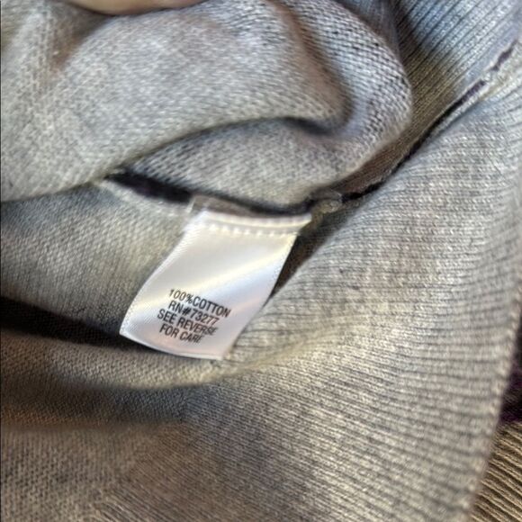 Croft & Barrow Cotton Floral Women's Cardigan Sweater Size Large Gray Purple - Picture 3 of 5